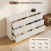 4-Piece Bedroom Set for Adult, Fluted Queen Floating LED Bed Frame with 2 Nightstands and Fluted 6 Drawer Dressers,White Queen,6+6 Drawers