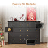 55.1" Wide Dresser for Bedroom, 10 Drawer Dresser with Large Drawers, Dresser for TVs Up to 65",Black