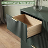 55.1" W Fluted 7 Drawer Dresser for Adult,Wooden Bedroom Dresser,Dresser TV Stand up to 65" for Living Room,Green