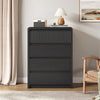 4 Drawers Dresser for Bedroom, 40" Tall Chest of Drawers with Curved Profile Design, Mid Century Fluted Storage Dressers Organizer,Black