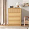 4 Drawers Dresser for Bedroom, 40" Tall Chest of Drawers with Curved Profile Design, Mid Century Fluted Storage Dressers Organizer,Natural