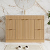 48" Fluted Bathroom Vanity Cabinet with 4 Drawers,Bathroom Vanity with Sink and Soft-Close Doors,Freestanding Bathroom Sink Cabinet,OAK