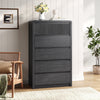 5 Drawers Dresser for Bedroom, 48.4" Tall Chest of Drawers with Curved Profile Design, Mid Century Fluted Storage Dressers Organizer,Black