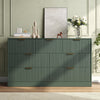 55.1" W Fluted 7 Drawer Dresser for Adult,Wooden Bedroom Dresser,Dresser TV Stand up to 65" for Living Room,Green