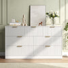 55.1" W Fluted 7 Drawer Dresser for Adult,Wooden Bedroom Dresser,Dresser TV Stand up to 65" for Living Room,White