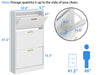 NOVAMAISON Shoe Cabinet Storage for Entryway, White Shoe Organizer with 3 Flip Drawers & Open Shelf,2PCS
