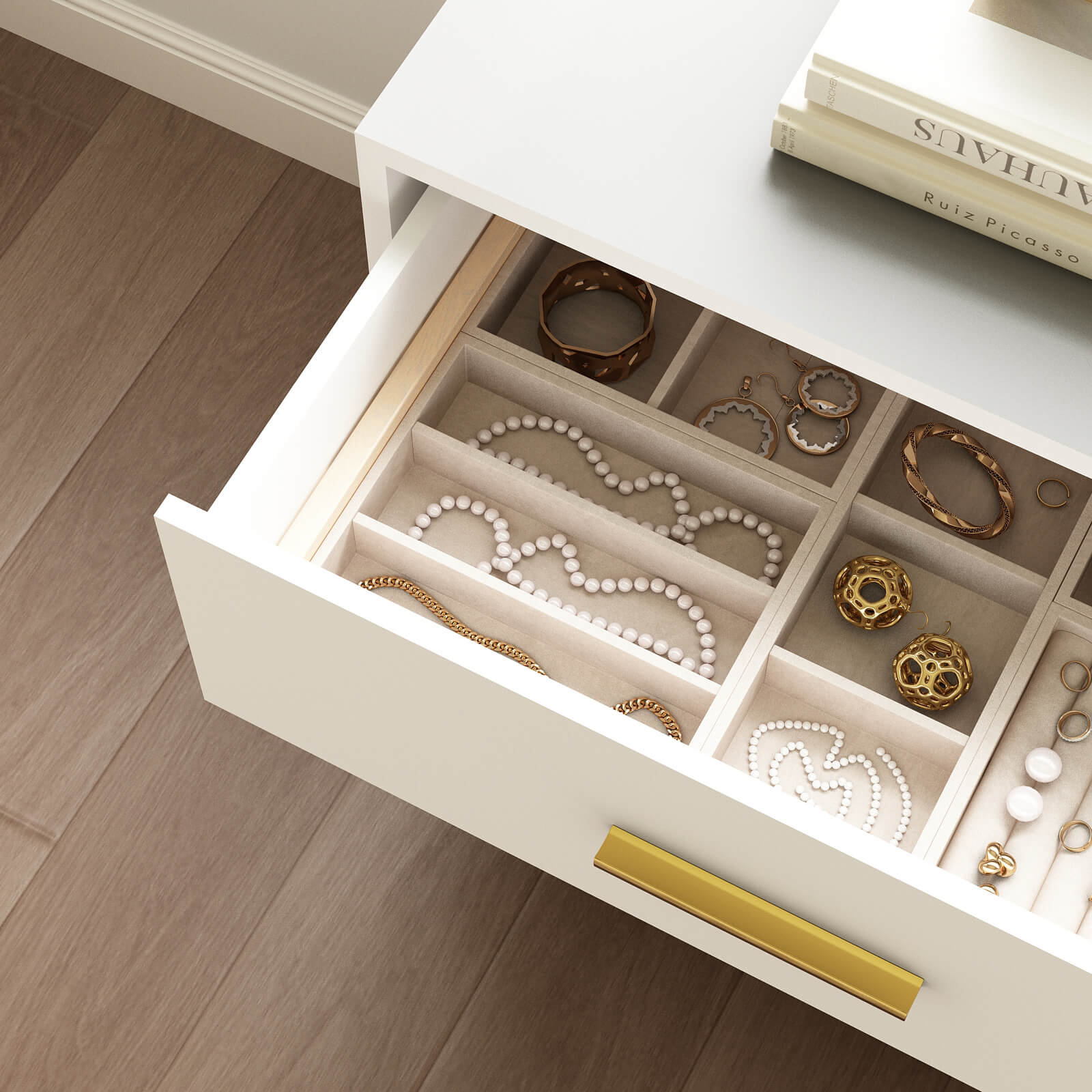 Ansel  Modern White 6-Drawer Dresser - Riumlore