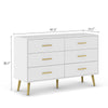 Ansel  Modern White 6-Drawer Dresser - Riumlore