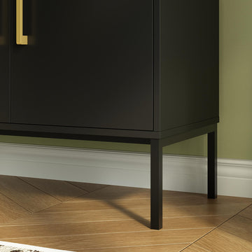 Ansel Modern Minimalist Matte Black Sideboard - Riumlore