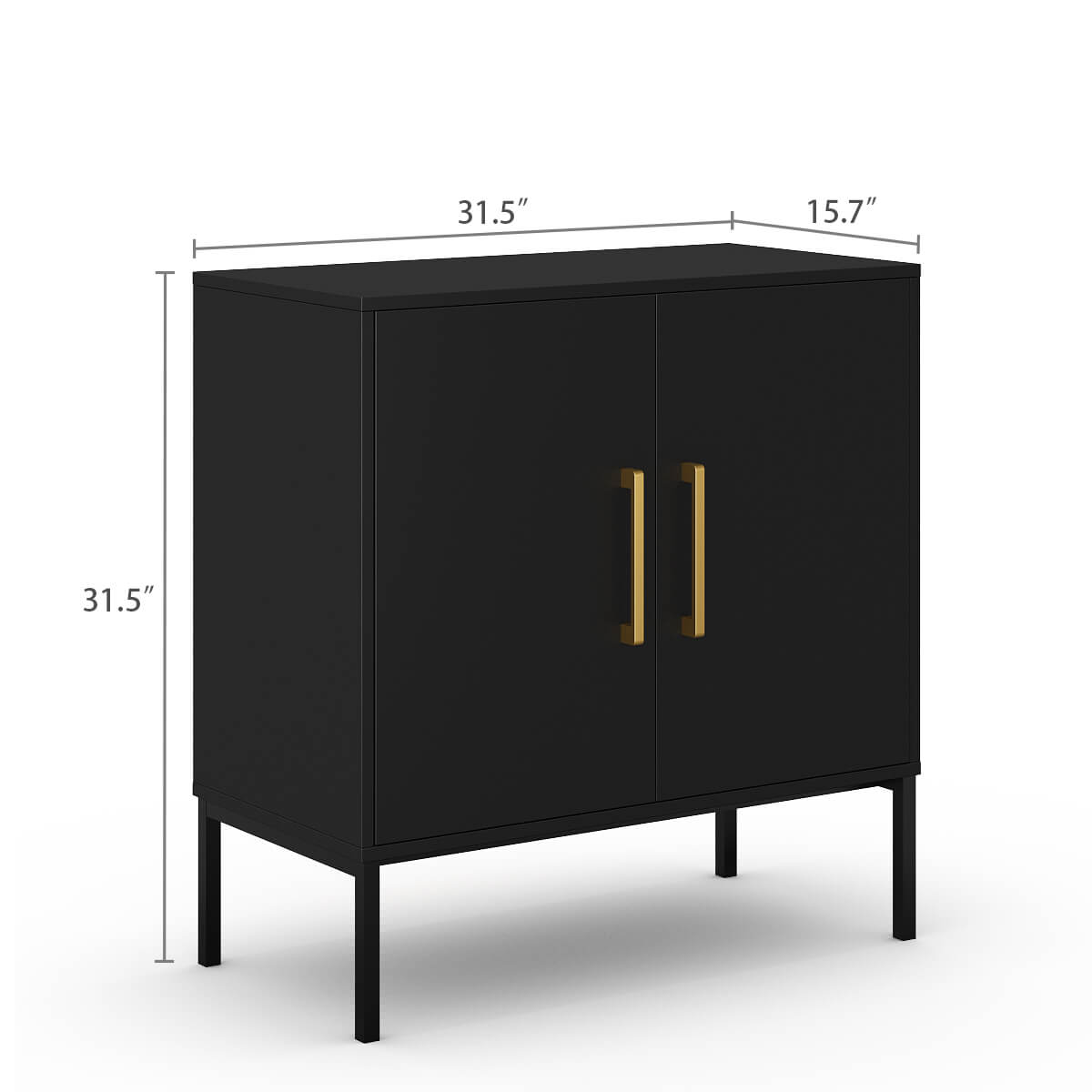 Ansel Modern Minimalist Matte Black Sideboard - Riumlore