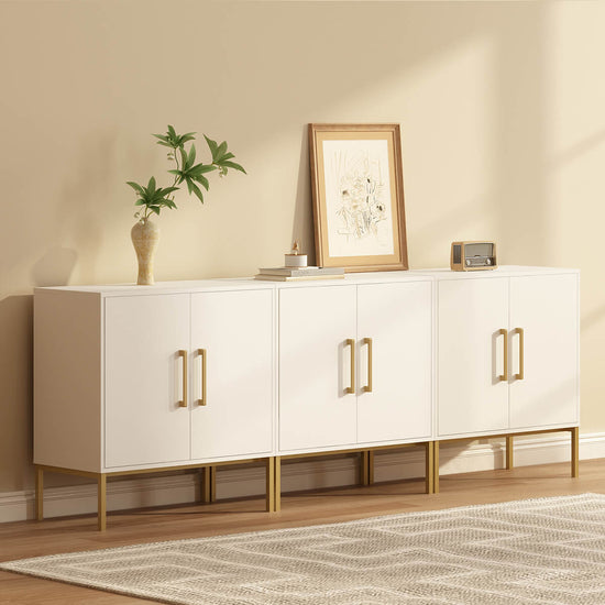 Ansel Modern Minimalist Matte White Sideboard - Riumlore