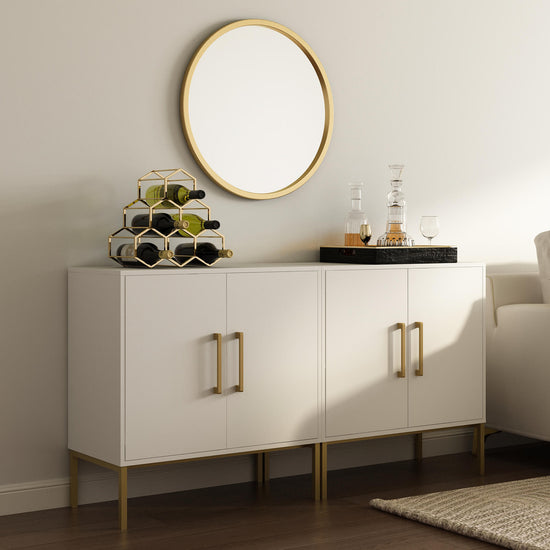 Ansel Modern Minimalist Matte White Sideboard/TV Stand - Riumlore
