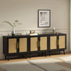 Elva Modern Rattan Black Sideboard Buffet Cabinet - Riumlore