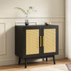 Elva Modern Rattan Black Sideboard Buffet Cabinet - Riumlore