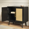 Elva Modern Rattan Black Sideboard Buffet Cabinet - Riumlore