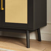 Elva Modern Rattan Black Sideboard Buffet Cabinet - Riumlore