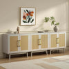 Elva Modern Rattan White Sideboard Buffet Cabinet - Riumlore
