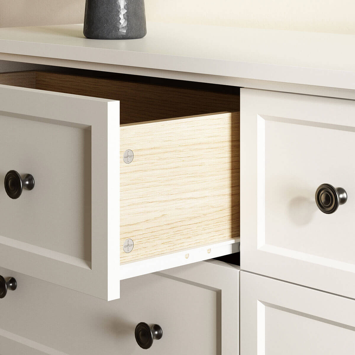 Mioa Modern Farmhouse 6-Drawer Dresser - Riumlore