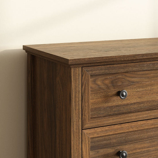 Mioa Rustic Farmhouse Wood Deep 6-Drawer Dresser - Riumlore