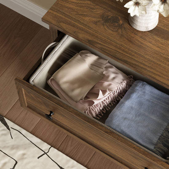 Mioa Rustic Farmhouse Wood Deep 6-Drawer Dresser - Riumlore