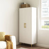 Ansel Modern Tall White Storage Cabinet - Riumlore