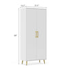 Ansel Modern Tall White Storage Cabinet - Riumlore