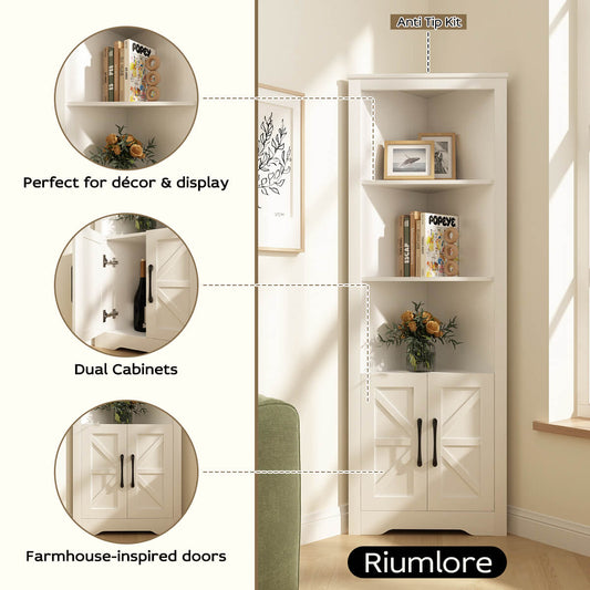 Xyla Modern Farmhouse Corner with 1 Cabinet