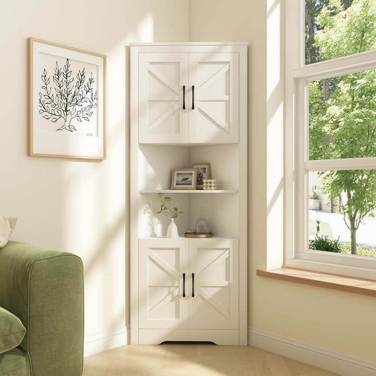 Xyla Modern Farmhouse Corner Cabinet - Riumlore