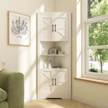 Xyla Modern Farmhouse Corner Cabinet - Riumlore