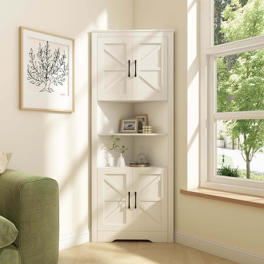 Xyla Modern Farmhouse Corner Cabinet - Riumlore