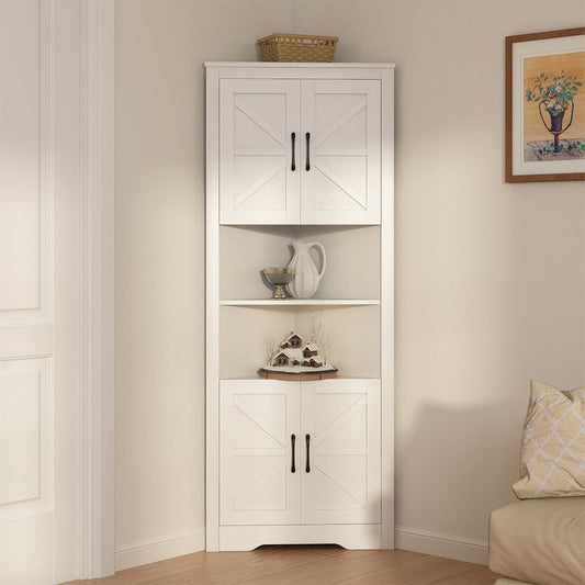 Xyla Modern Farmhouse Corner Cabinet