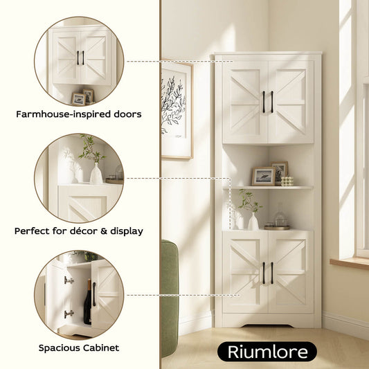 Xyla Modern Farmhouse Corner Cabinet