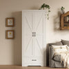 Xyla Modern Farmhouse White Wood Storage Cabinet