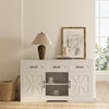 Xyla Farmhouse White Sideboard Buffet Cabinet Riumlore