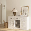 Xyla Farmhouse White Sideboard Buffet Cabinet Riumlore