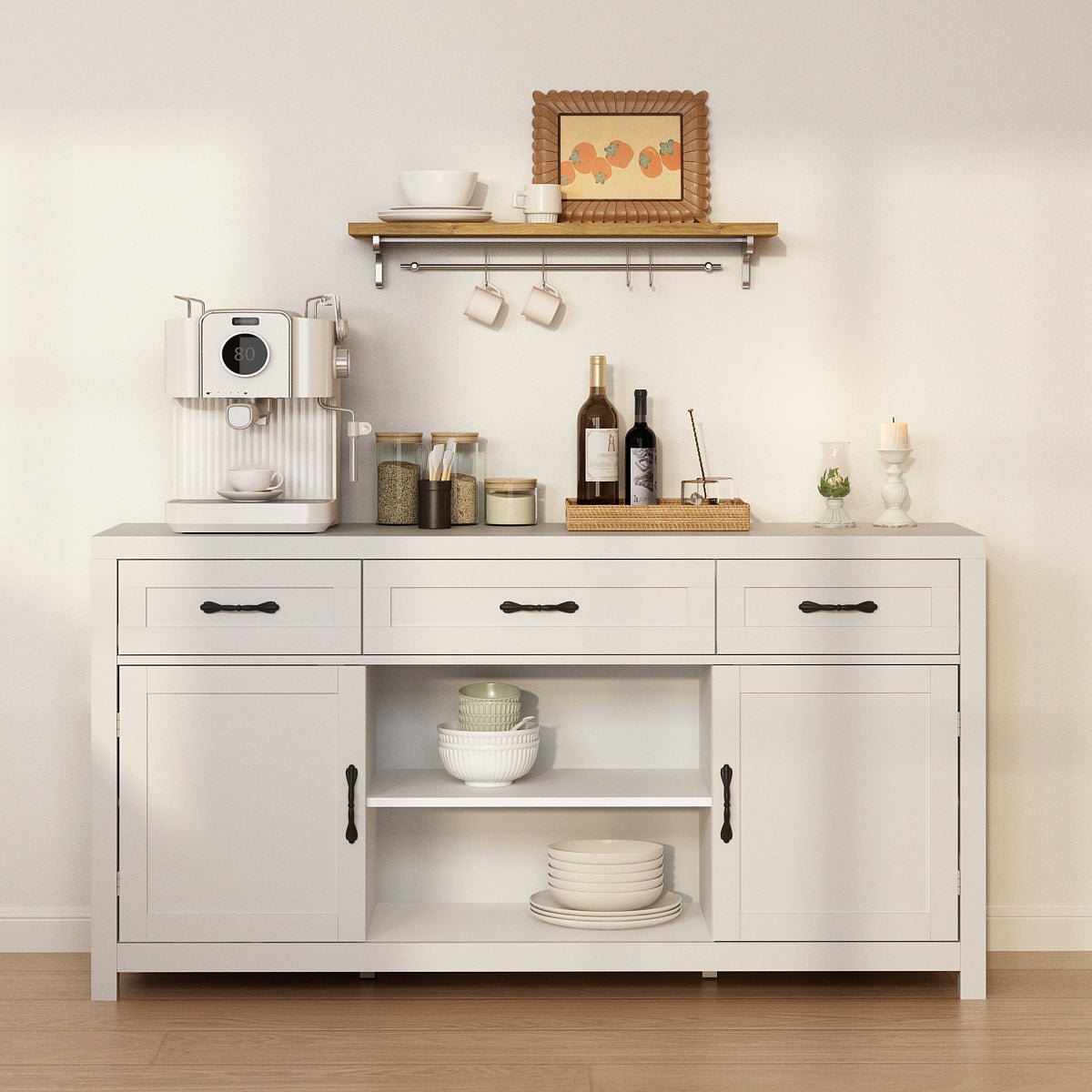 Xyla Modern White Sideboard Buffet Cabinet - Riumlore