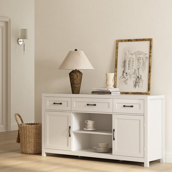 Xyla Modern White Sideboard Buffet Cabinet - Riumlore