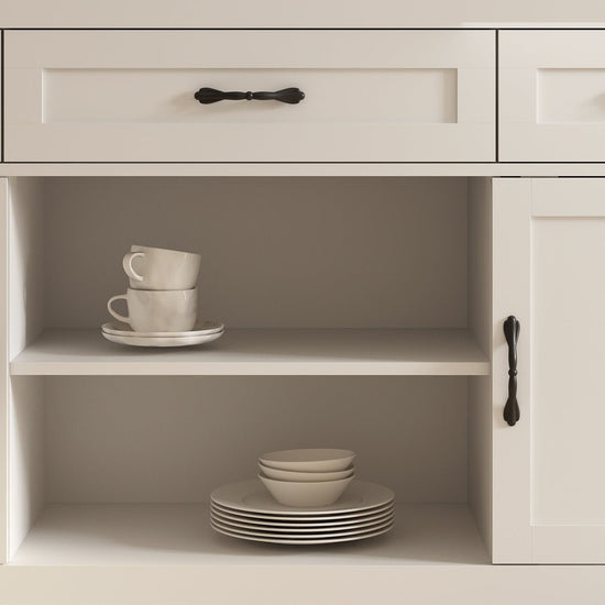 Xyla Modern White Sideboard Buffet Cabinet Details - Riumlore