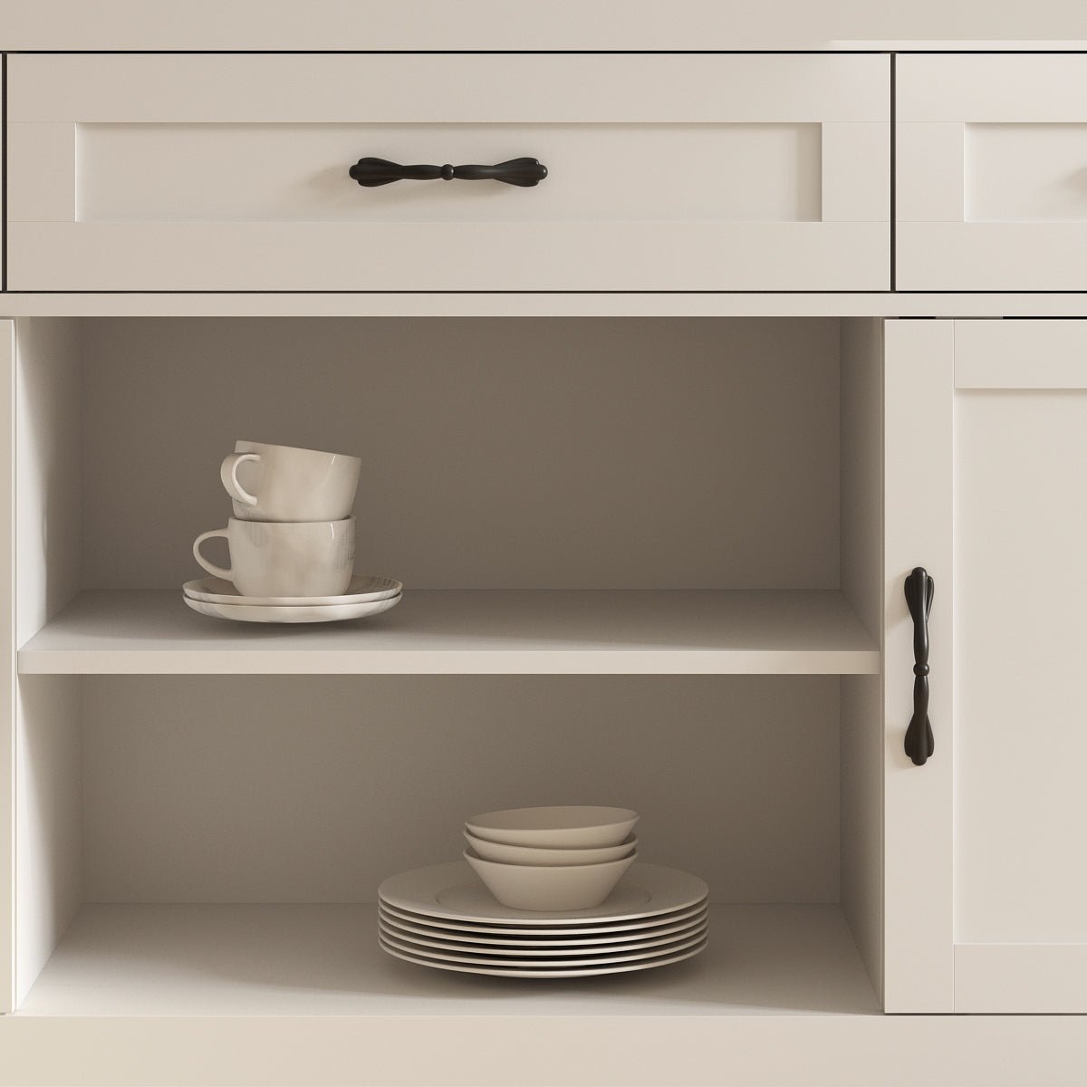 Xyla Modern White Sideboard Buffet Cabinet Details - Riumlore