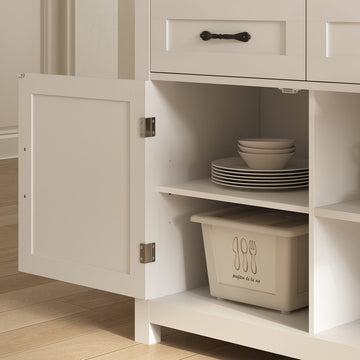 Xyla Modern White Sideboard Buffet Cabinet Details - Riumlore