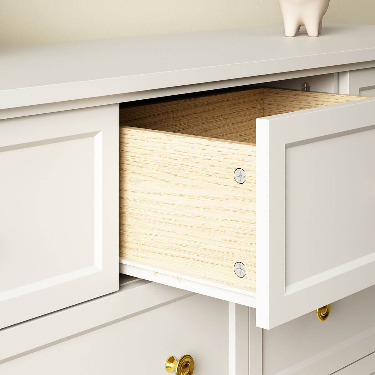 Mioa Modern White 7‑Drawer Dresser - Riumlore