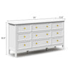 Mioa Modern White 9‑Drawer Dresser - Riumlore