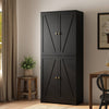Xyla Modern Black Wood Tall Storage Cabinet
