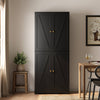 Xyla Modern Black Wood Tall Storage Cabinet