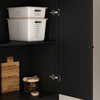 Xyla Modern Black Wood Tall Storage Cabinet