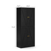 Xyla Modern Black Wood Tall Storage Cabinet