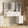 Luma Modern Storage Vanity/Makeup Table with Lighted Mirror - Riumlore