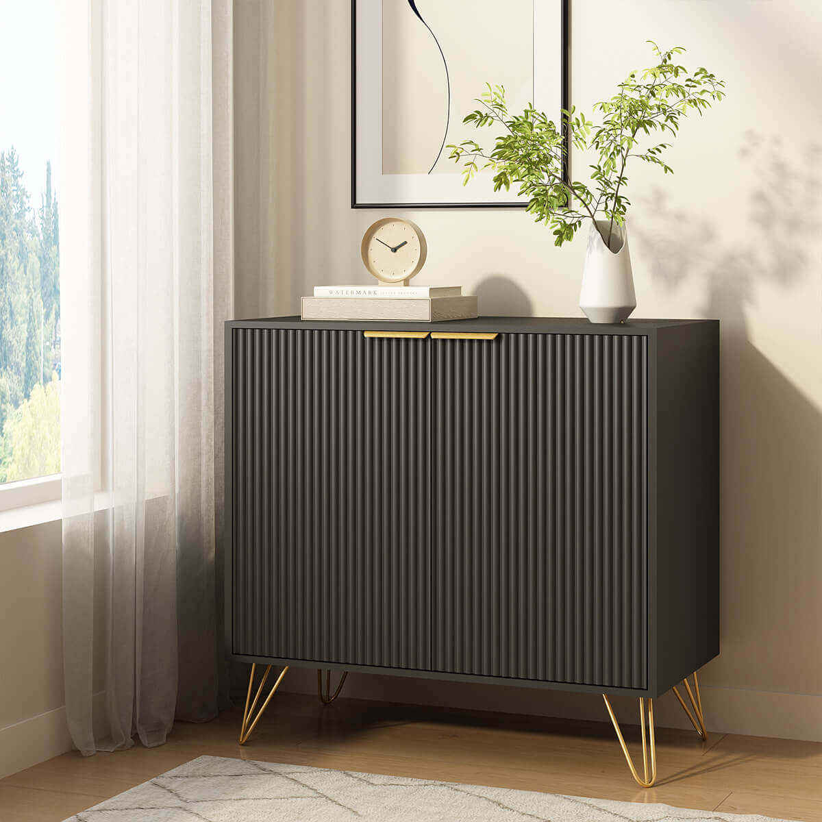 Luma Modern Fluted Sideboard Cabinet - Riumlore