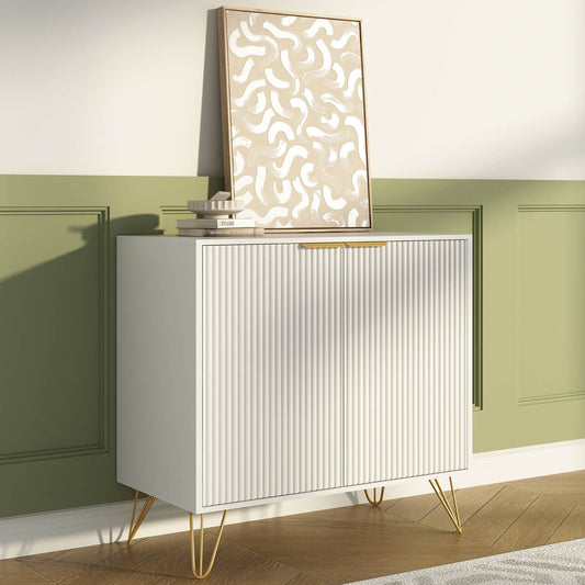 Luma Modern Fluted White Sideboard/TV Stand Cabinet