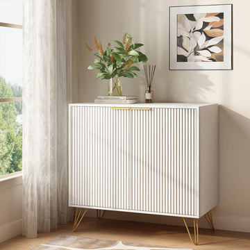 Luma Modern Fluted White Sideboard/TV Stand Cabinet